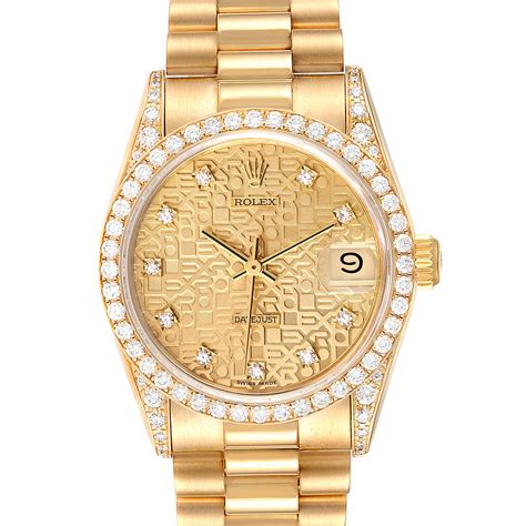 ladies 18kt yellow gold rolex presidential watch|ladies gold presidential rolex watch.